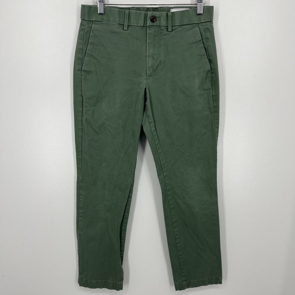 Gap Chino Pants Men's Size 30 Green Straight Leg‎ Cotton Blend Solid Zip Fly